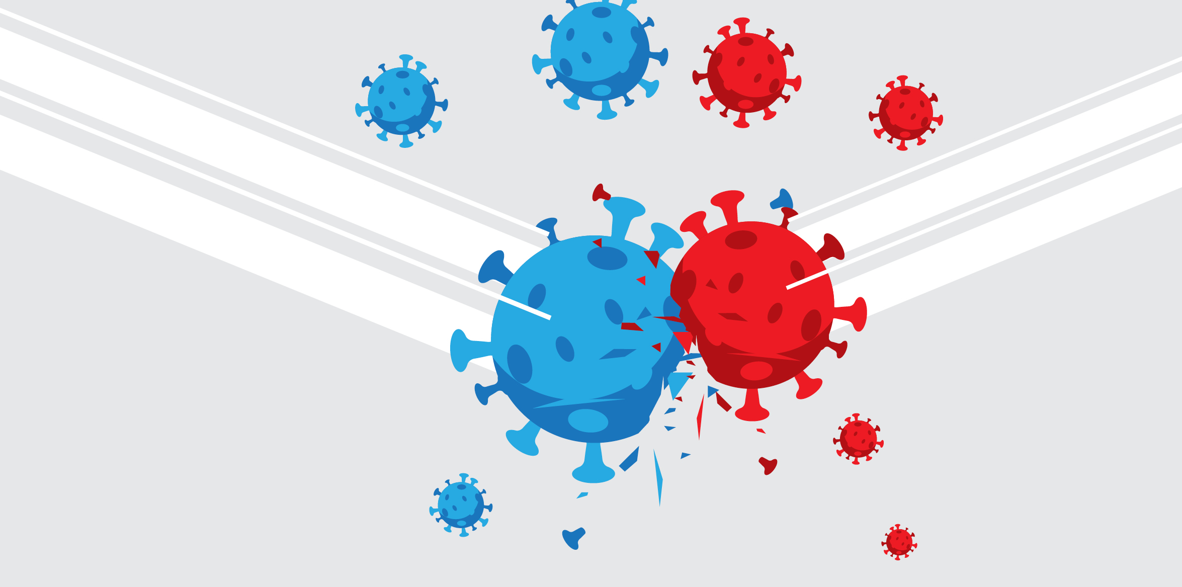 graphic of two cells combating each other